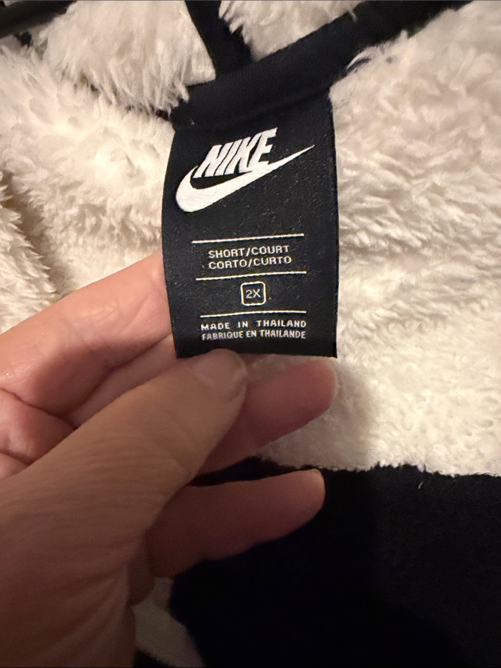 Nike Womens Fuzzy Sherpa Fleece Full Zip Colorblock Hoodie Black White 2X - Picture 8 of 11